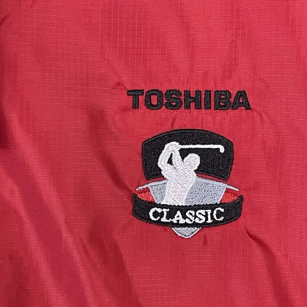 Clique Jacket Mens‎ XL Red Toshiba Golf Classic Windbreaker Full Zip Lightweight